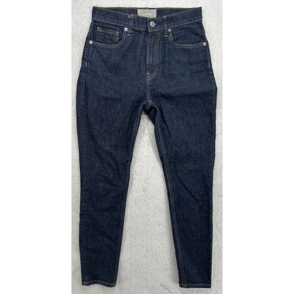 Everlane The High Rise Skinny Jeans Womens 27 Regular Dark Wash Indigo Stretch